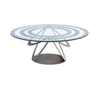 Arti & Mestieri Optical - Tavolino Ovale di Design 100% Made in Italy - in Ferro, 80 x 58 x 32 cm - Ardesia