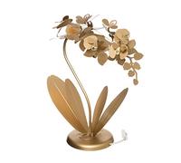 Arti & Mestieri Orchidea - Lampada da Tavolo Piccola di Design 100% Made in Italy - in Ferro, 38 x 20 x 57 - Oro