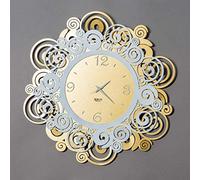 Orologio da parete particolare ORFEO in metallo, diam.50, quadrante in stile minimalista ma con ornamenti riccioli colore Oro Trasparente Bianco oro trasparente bianco