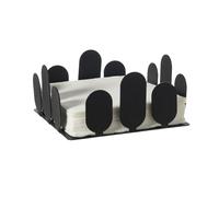Arti & Mestieri Park - Portatovaglioli di Design 100% Made in Italy - in Ferro, 17x17,5x8h cm (Nero)