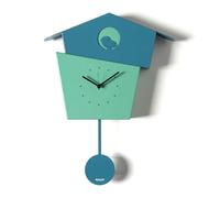 Arti & Mestieri Picchiarello - Orologio a pendolo da parete di Design 100% Made in Italy - in Ferro, 36 x 45h cm (Blu oltremare, verde acqua e blu oltremare)