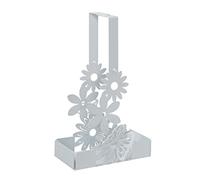 Arti & Mestieri Porta Bicchieri Margherite di design 100% Made in Italy, in Ferro, 16x8Px27H cm (Bianco marmo)