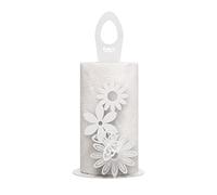 Arti & Mestieri Porta Rotoli Margherite dal design 100% Made in Italy ispirato alla natura, in Ferro, 15 x 33H cm (Bianco marmo)