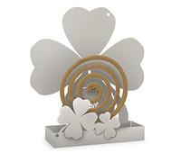Arti & Mestieri Quadrifoglio - Porta zampirone da Tavolo di Design 100% Made in Italy - Ferro, 17 x 5 x 19 cm (Avorio)