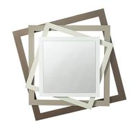 Arti & Mestieri Rubik - Specchio di Design 100% Made in Italy - in Ferro, 87 x 87H cm (45 x 45H cm) (Bronzo e sabbia/Avorio e bianco marmo)