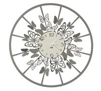Arti & Mestieri Sfarfallio grande - Orologio da parete di Design 100% Made in Italy - in Ferro, diametro 60 cm (Fango e avorio)