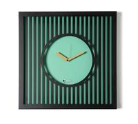 Arti & Mestieri Tiffany - Orologio grande da parete di Design 100% Made in Italy - in Ferro, 50 x 50h cm (Nero e verde acqua)