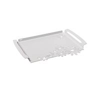 Arti & Mestieri Vassoio piccolo Margherite rettangolare in ferro con manici, design 100% Made in Italy, 37 x 26 cm (Bianco marmo)