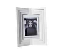 Arti & Mestieri Vibra piccolo - Porta Foto di Design 100% Made in Italy - in Ferro, 18,8 x 23 cm (Bianco marmo)