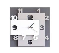 Arti & Mestieri Ziggurat - Orologio da Parete di Design 100% Made in Italy - in Ferro, 48 x 8 x 40 cm - Fango, Nocciola e Bianco