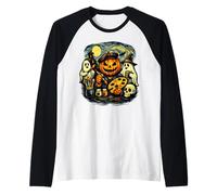 Arti visive Zucca Pittura Artista tavolozza Artsy Halloween Maglia con Maniche Raglan