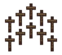 Artibetter 10 fermagli per capelli a croce: fermagli per capelli rustici in legno a forma di croce - vintage con crocifisso cristiano - Fermaglio a coccodrillo con presa forte per feste di fine anno