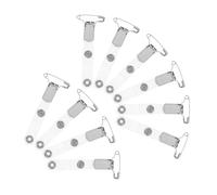 ARTIBETTER 10 pezzi Clip per Badge Metallo con Strap PVC Portabadge con e Spilla Clip Resistente per Tesserini Id Badge Lavoro e Conferenze