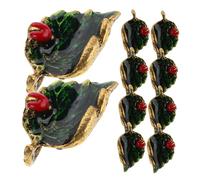 Artibetter 10 Pezzi Collana con ciondolo a foglia charm braccialetto foglia mini ciondolo a foglia Foglie Ciondoli fai da te ciondoli per la realizzazione di collane lega Green