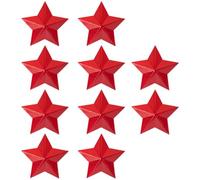 ARTIBETTER 10 Pezzi Distintivi a Stella Cinque Punte in Alluminio Rosso 4 Cm, Spille Decorative Vintage Tridimensionali per Cappelli, Zaini e Giacche, Accessori Souvenir e Premi