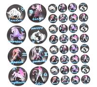 Artibetter 100 Pezzi Cabochons con Motivi Zodiacali Stili Segni Zodiacali per Decorazioni e Fai da Te Flatback Dome Gems