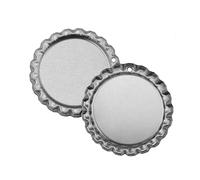 Artibetter 100 Pezzi Tappi Appiattiti Punched per Creazioni Artigianali e Ciondoli Fai da Te Base Foto Argento per Scrapbooking e Medaglie