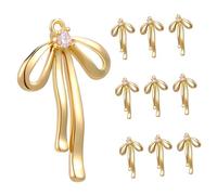 Artibetter 10pezzi Ciondoli Forma Di Fiocco Placcato Charm Per Creazione Gioielli Pendenti Eleganti Con Strass Per Collane e Bracciali