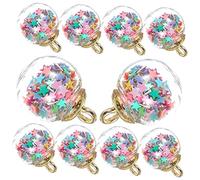 Artibetter 10pezzi Sfere Vetro Decorative Pendente Per Creare Collane Orecchini Braccialetti Gioielli Fai Da Te Accessori in Vetro Per Portachiavi e Altri Progetti Creazione Gioielli