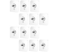 Artibetter 12 Pezzi Gancio a Ventosa Trasparente Viti per Bagno e Negozio | Plastica Acrilica e Gomma, Tiene Oltre 5kg, per Cestini Metallici e Organizzazione Rapida