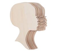Artibetter 12 Pezzi Ritagli in Legno di Donna Africana per Artigianato e Decorazioni con Testa Sagomata, Facile da Forare, per Decorazioni per Casa e Feste
