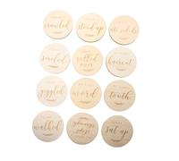 Artibetter 12pezzi Cartoline Milestone Legno Per Accessori Fotografici Per Festeggiamenti e Ricordi Speciali Del Primo Anno