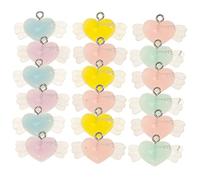 Artibetter 18Pezzi Ciondoli Resina Forma Cuore Per Creazioni Fai Da Te Per Braccialetti e Decorazioni Artigianali