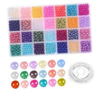 ARTIBETTER 1960 Pezzi Perline Colorate Finto per Creazione Fai da Te per Collane e Bracciali Include Filo Elastico per