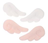 ARTIBETTER 2 Paia di Fermagli per Chioma a Forma di Piume D’angelo in Peluche Bianco e Rosa, Copricapo Decorativo Femminile per Feste e Uso Quotidiano, Accessori Chioma Eleganti per Inverno