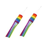 Artibetter 2 Pezzi Calzini del Vento Arcobaleno Decorativi in Poliestere per Giardino e Cancello, Fluttuanti la Brezza, per Decorazioni Esterne Colorate e Allegre