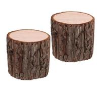 Artibetter 2 Pezzi Ceppi di Legno per Decorazioni Rustiche in Legno Marrone con Design Cavo Versatile e Leggero per Feste e Percorsi in Pietra