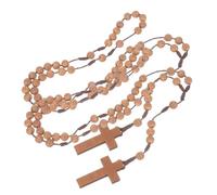 Artibetter 2 Pezzi Collana Croce Vintage a Forma di Zucca, Perline da Preghiera Fatte a Mano, Materiale Plastico e Corda di Cotone, Stile Semplice ed Elegante, per Ufficio e Festa