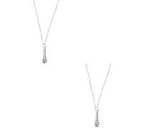 Artibetter 2 Pezzi Collana Donna Ciondolo Microfono in Lega, Argento | Stile Dainty e Moda, Accessorio Versatile per Concerti, Spiaggia, Cantanti e Amanti della Musica