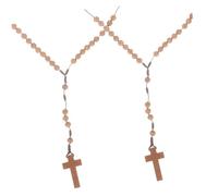 Artibetter 2 Pezzi Collana Rosario Donna Vintage Perline a Forma di Zucca, Fatta a Mano in Plastica e Corda di Cotone, Elegante e Adatta per Uso Quotidiano e Viaggi