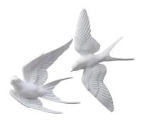 Artibetter 2 Pezzi Decorazione da Parete Volatile 3D, Ornamento Rondine in Resina Bianca, Realistico e Leggero, per Casa e Outdoor, Stile Moderno Rustico