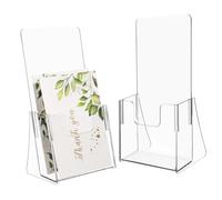 Artibetter 2 Pezzi Espositore in acrilico espositore per opuscoli Titolare rivista scaffale espositivo rack di riviste da scrivania chiaro detentore di letteratura Espositore porta depliant