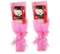 Artibetter 2 Pezzi La Bambola del dottor Orso maturità Ragazza regalini fine Scuola Mazzo Orso di Laurea Carino ripieni Bouquet di Laurea Bouquet di Bambola Orsetto Stoffa Rosa