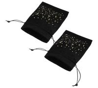 Artibetter 2 Pezzi Sacchetti in Velluto Nero Coulisse per Carte Tarocchi e Gioielli, Portatile e Protettivo, per Conservazione e Regalo