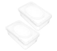 ARTIBETTER 2 pezzi Scatola Porta Salviette con Coperchio Trasparente Organizer per Salviette Umidificate e Fazzoletti Contenitore Multiuso per Bagno e Camera Design Elegante e Resistente