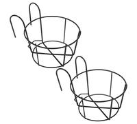 Artibetter 2 Pezzi Supporto per Piante Sospese in Ferro Battuto, Portavasi da Balcone con Ganci Resistenti, Set Nero Medio per Balcone, Giardino e Arredamento Casa