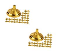 ARTIBETTER 2 Set Base Del Pennone In Piedi Base Di Bandiera Del Tavolo Piccolo Base Bandiera Titolari Scrivania Stand Mini Pianura Portabandiera D'oro Plastica Pp 30 Pezzi * 2