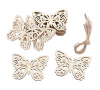 Artibetter 20 Pezzi Farfalline Decorative in Legno Non Finito a Forma di Farfalla, Leggere da Dipingere, per Fai da Te e Regali Festivi