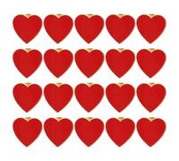 Artibetter 20 Pezzi Spille Cuore Rosso con Bordo Dorato in Plastica, Accessori Decorativi Eleganti e Versatili per Abbigliamento e Zaini, Regalo la Festa degli Innamorati