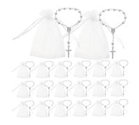 Artibetter 25 Set di rosari per Battesimo - Rosari per ricevimento di Battesimo - Accessori per per Neonati - cattolici da Dito per la Decorazione del Tavolo del ricevimento e bomboniere religiose