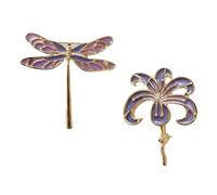 Artibetter 2pezzi Spilla Donna Elegante Libellula e Fiore in Lega, Design a Clip Resistente e Non Sbiadisce, per San o Festa della Mamma