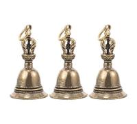 Artibetter 3 Pezzi Campanelli Vintage in Ottone Oro per Fai da Te e Creazione Collane, Piccole Campane Decorazioni Natalizie Perfette per Lavoretti