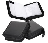 Artibetter 3 pezzi Custodia Porta CD Auto Dischi in PU Pelle Sintetica Borsa Organizer Portatile per Dvd e Giochi Custodia Doppia con Ampia Capacità per Viaggi e Uso Quotidiano