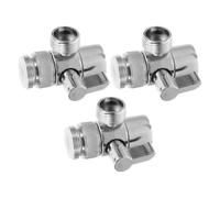 ARTIBETTER 3 Pezzi Valvola Deviatore a 3 Vie per Doccia in Rame e Abs, Installazione Versatile a Tenuta Stagna, per Bagno e Rubinetto con Finitura Argento