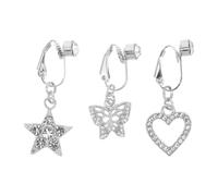 Artibetter 3 Piercing Finti per l'ombelico - Piercing Pendenti a Forma di Farfalla, Cuore e Stella | Collezione di gioielli per piercing all'ombelico con glitter, perfetti per la danza, l'estate e le vacanze al mare.