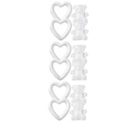 Artibetter 3 Set Modello in Schiuma Bear Peach Heart Piccolo Forma Le Schiume Sopportano Mestiere di Schiume di Orso Mestiere di Schiume Non Finite Orso di Polistirolo Bianca 4 Pezzi*3